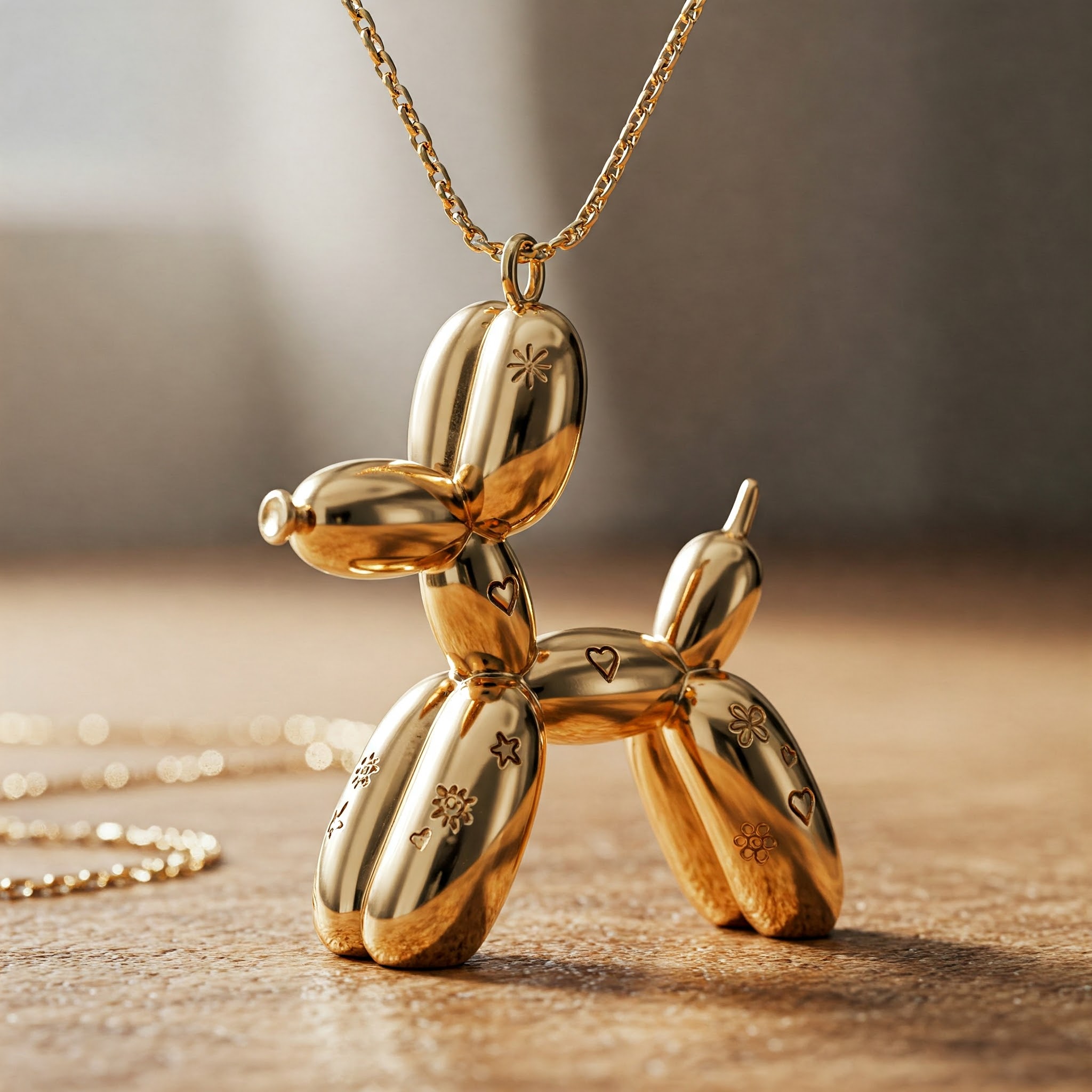Personalized 3D Cute Women Stainless Steel Charm – Custom Gift Balloon Dog Pendant Necklace